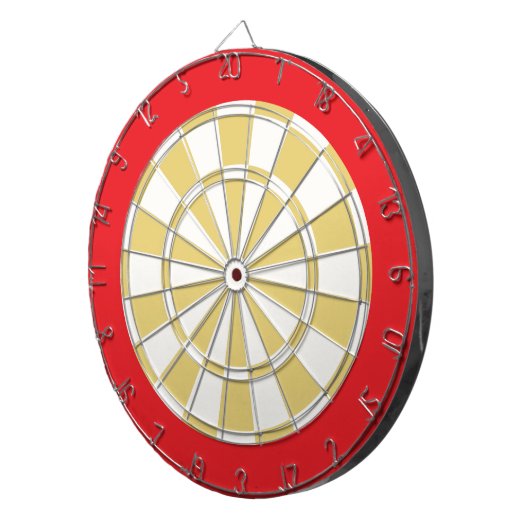 Dart Board: wit, oud goud en rood Dartbord (Voorkant Rechts)