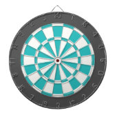 Dart Board: Wit, Turquoise en steenkoolgrijs Dartbord (Voorkant)