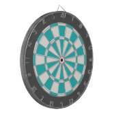 Dart Board: Wit, Turquoise en steenkoolgrijs Dartbord (Voorkant Links)