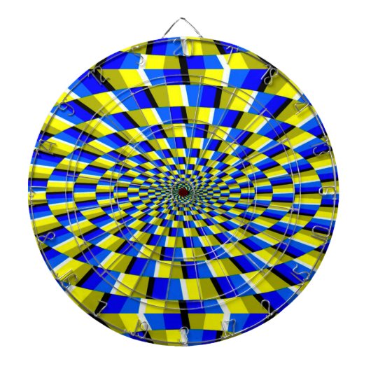 Dart Board/Yellow en Blue Abstract Dartbord (Voorkant)