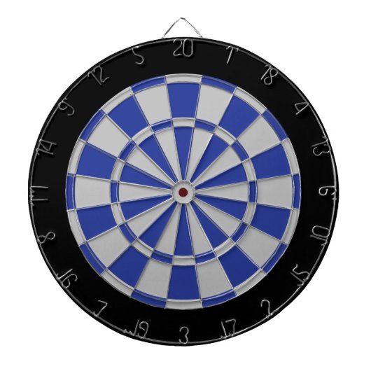 Dart Board: zilver grijs, blauw en zwart Dartbord (Voorkant)