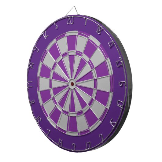 Dart Board: Zilver grijs, Paars en donker Paars Dartbord (Voorkant Rechts)
