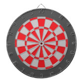 Dart Board: Zilver grijs, rood en houtskool Dartbord (Voorkant)