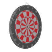 Dart Board: Zilver grijs, rood en houtskool Dartbord (Voorkant Links)