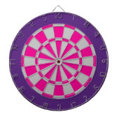 Dart Board: zilver grijs, roze en Paars Dartbord (Voorkant)