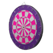 Dart Board: zilver grijs, roze en Paars Dartbord (Voorkant Rechts)