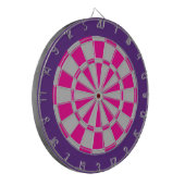 Dart Board: zilver grijs, roze en Paars Dartbord (Voorkant Links)