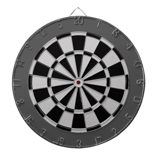 Dart Board: Zilver grijs, zwart en steenkool Dartbord (Voorkant)