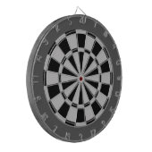Dart Board: Zilver grijs, zwart en steenkool Dartbord (Voorkant Links)