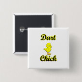 Dart Chick Vierkante Button 5,1 Cm (Voorkant /achterkant)