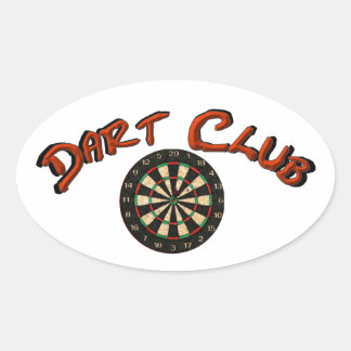 Dart Club Logo Ovale Sticker Wit