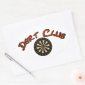 Dart Club Logo Ovale Sticker Wit (Envelop)