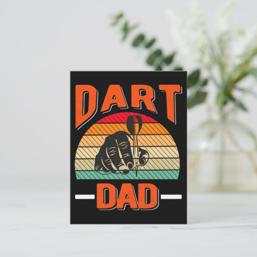 Dart Dad Dartboard Fathers Day Briefkaart (Staand voorkant)