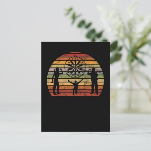 Dart Dartboard Retro Darts Briefkaart (Staand voorkant)