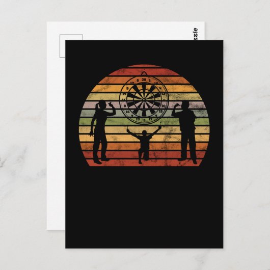 Dart Dartboard Retro Darts Briefkaart (Voorkant / Achterkant)
