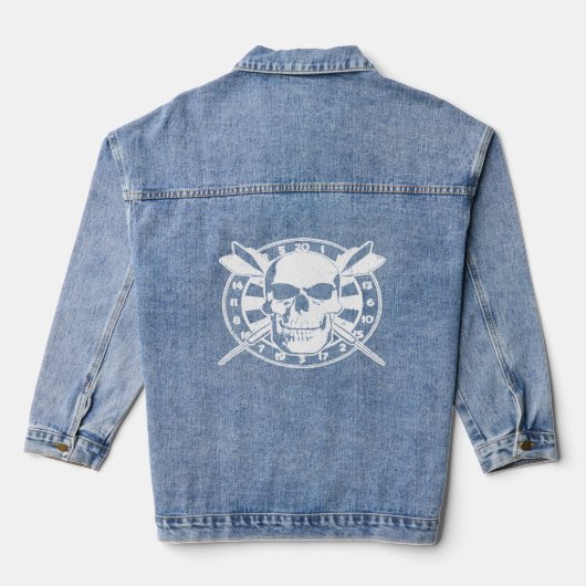 Dart - Darts schedel Dartboard Denim Jacket (Achterkant)
