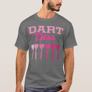 Dart-diva Dart-speler Pijl Grappige Dart Voor Vrou T-shirt
