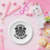 Dart Geluk is een zwaar triootje Papieren Bordje (Feest)