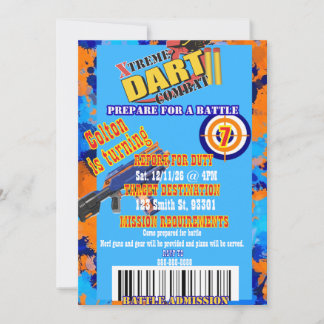Dart gevecht verjaardagsuitnodiging Bereid je voor Kaart