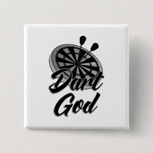 Dart God Vierkante Button 5,1 Cm