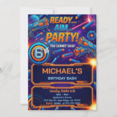 Dart Gun Birthday Invitation Kaart (Voorkant)