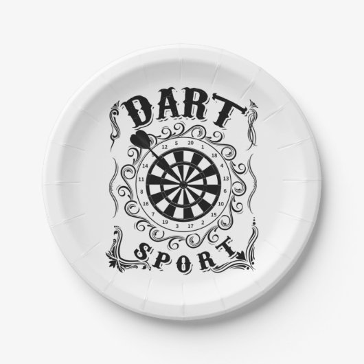 Dart is mijn sport papieren bordje (Voorkant)