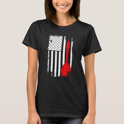 Dart Lover Player Darts ArrAmerican Flag T-shirt (Voorkant)