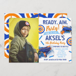 Dart Party Birthday Invitation Foto-kunstuitnodi Kaart