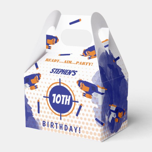 Dart Pistool Battle War Boys Verjaardagsfeest Bedankdoosjes (Voorkant Zijde)