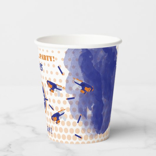 Dart Pistool Battle War Boys Verjaardagsfeest Papieren Bekers (Achterkant)