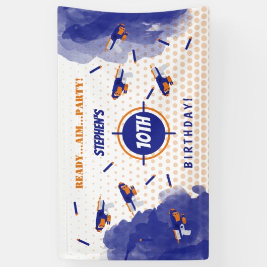 Dart Pistool Battle War Boys Verjaardagsfeest Spandoek (Verticaal)