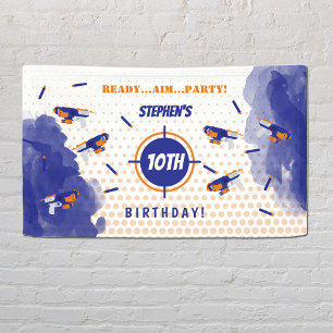 Dart Pistool Battle War Boys Verjaardagsfeest Spandoek