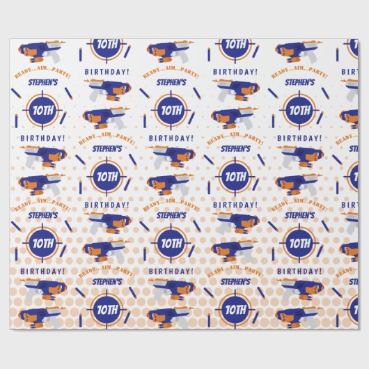 Dart Pistool Battle War Boys Verjaardagsjongen Naa Cadeaupapier (Vlak)