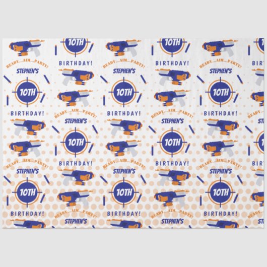 Dart Pistool Battle War Boys Verjaardagsjongen Naa Tissuepapier (Voorkant)