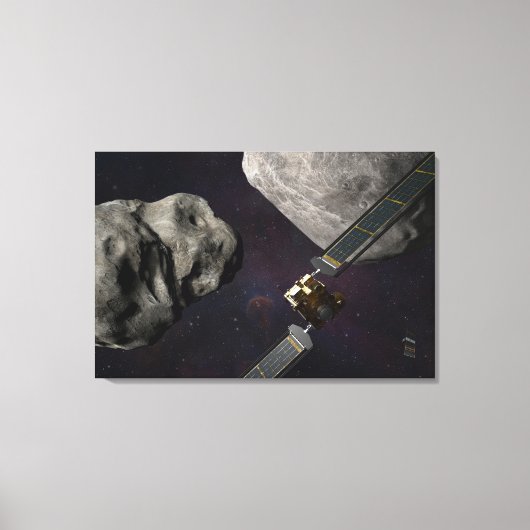 DART-ruimteschip en de Liciacube vóór de botsing Canvas Afdruk (Voorkant)