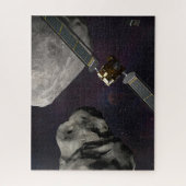 DART-ruimteschip en de Liciacube vóór de botsing Legpuzzel (Verticaal)