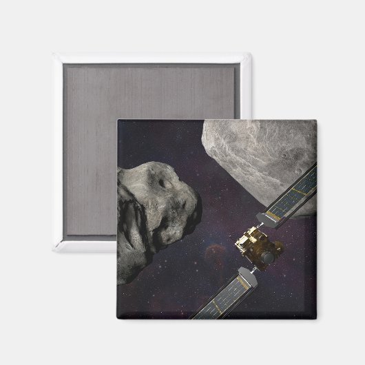 DART-ruimteschip en de Liciacube vóór de botsing Magneet (Voorkant / Achterkant)