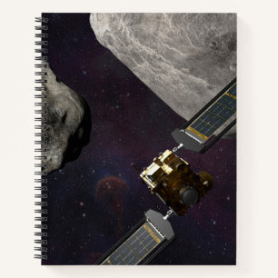 DART-ruimteschip en de Liciacube vóór de botsing Notitieboek