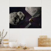 DART-ruimteschip en de Liciacube vóór de botsing Poster (Keuken)
