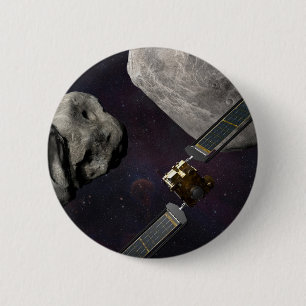 DART-ruimteschip en de Liciacube vóór de botsing Ronde Button 5,7 Cm