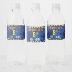 Dart Soldiers Blue Grunge Verjaardagsfeestje Waterfles Etiket