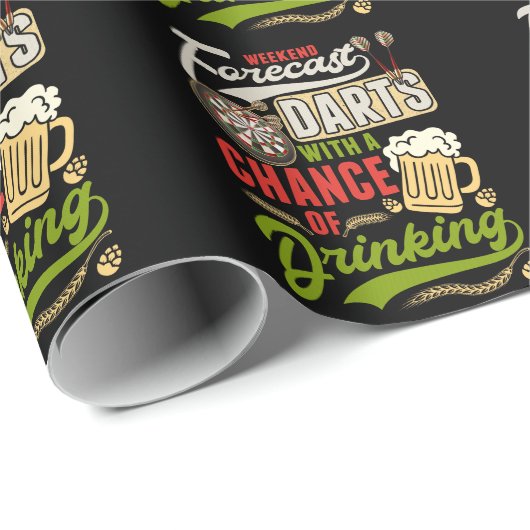 Dart Throwing Dartboard 180 Darts and Beer Cadeaupapier (Rol Hoek)