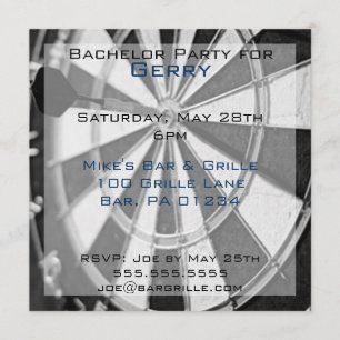 Dart Uitnodigingskaarten voor vrijgezellenfeest Kaart