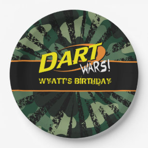 Dart Wars, Camo, Birthday Bord van 9 inch