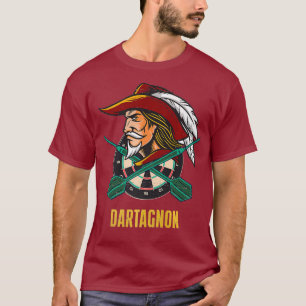 Dartagnan - Dart Musketeer - Grappige Darts - Retr T-shirt