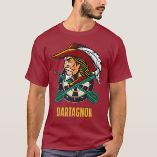 Dartagnan - Dart Musketeer - Grappige Darts - Retr T-shirt