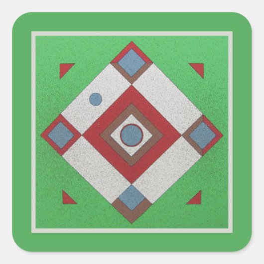 Dartball Board Vierkante Sticker (Voorkant)