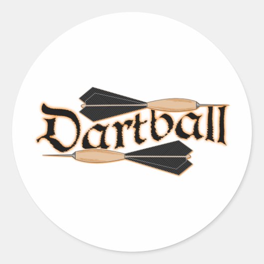 Dartball Darts Ronde Sticker (Voorkant)