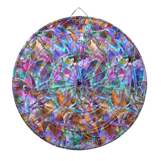 Dartboard Bloemen Abstract Glas in lood Dartbord (Voorkant)