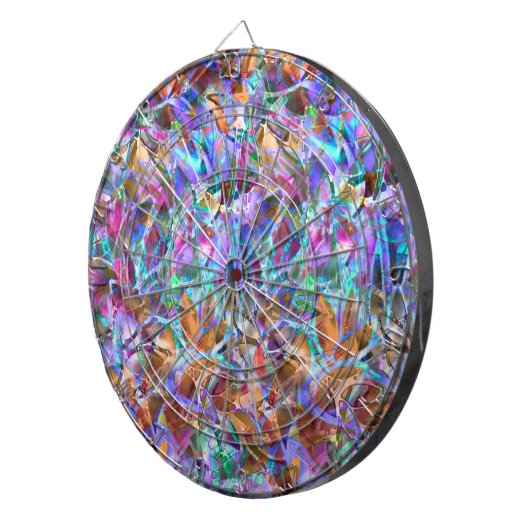 Dartboard Bloemen Abstract Glas in lood Dartbord (Voorkant Rechts)